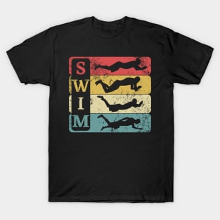 Retro Vintage Swimmer Swimming T-Shirt